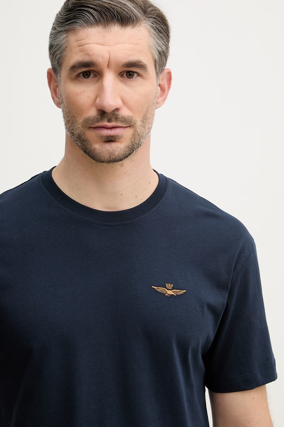 Βαμβακερό μπλουζάκι Aeronautica Militare σκούρο μπλε TS2522UJ00641