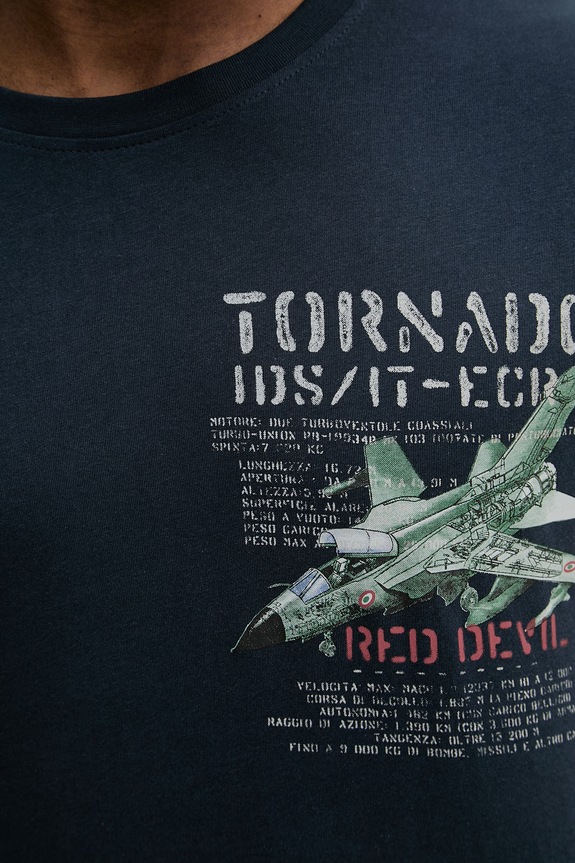 Βαμβακερό μπλουζάκι Aeronautica Militare TS2537UJ00727 σκούρο μπλε