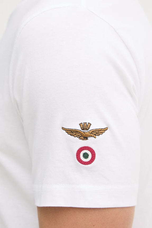 Βαμβακερό μπλουζάκι Aeronautica Militare TS2536UJ00641 λευκό