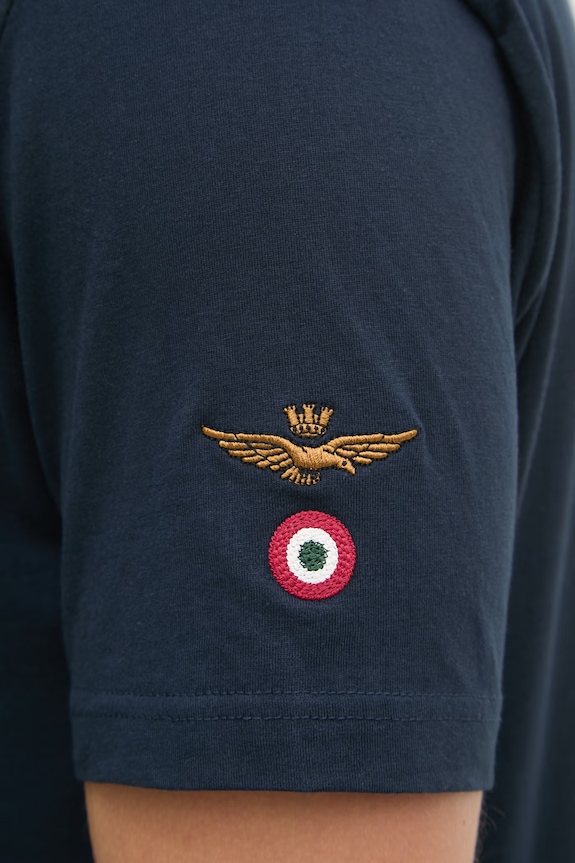 Bavlněné tričko Aeronautica Militare TS2536UJ00641 námořnická modř