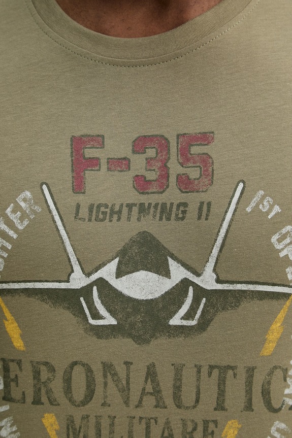 Βαμβακερό μπλουζάκι Aeronautica Militare TS2536UJ00641 πράσινο