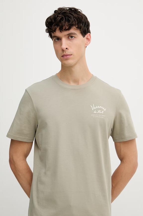 Karl Lagerfeld t-shirt męski bawełniany zielony B2M44001