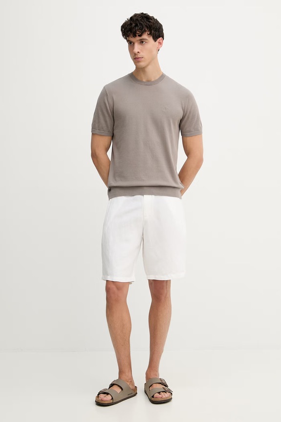 Armani Exchange t-shirt męski bawełniany 8NZM5C.ZM3JZ brązowy SS26