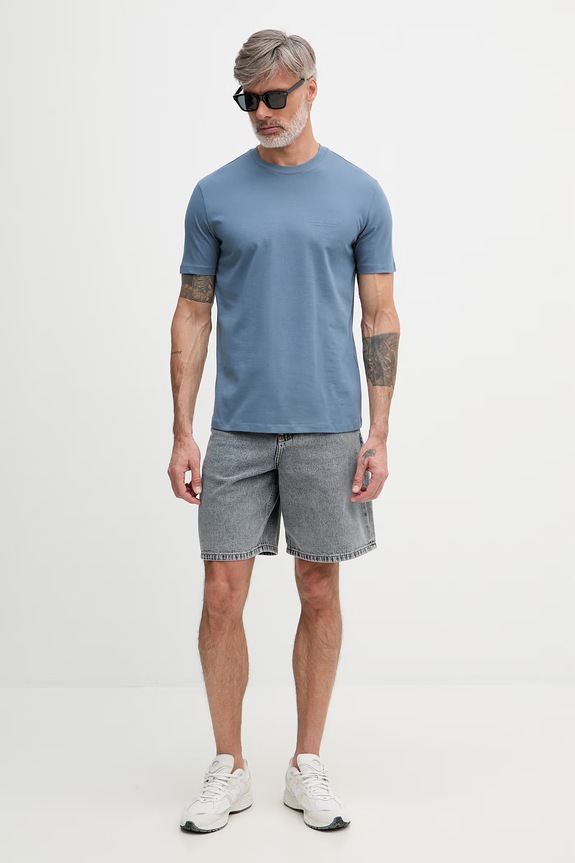 Armani Exchange kratka majica moška bombažna XM001281.AF10361 modra SS26