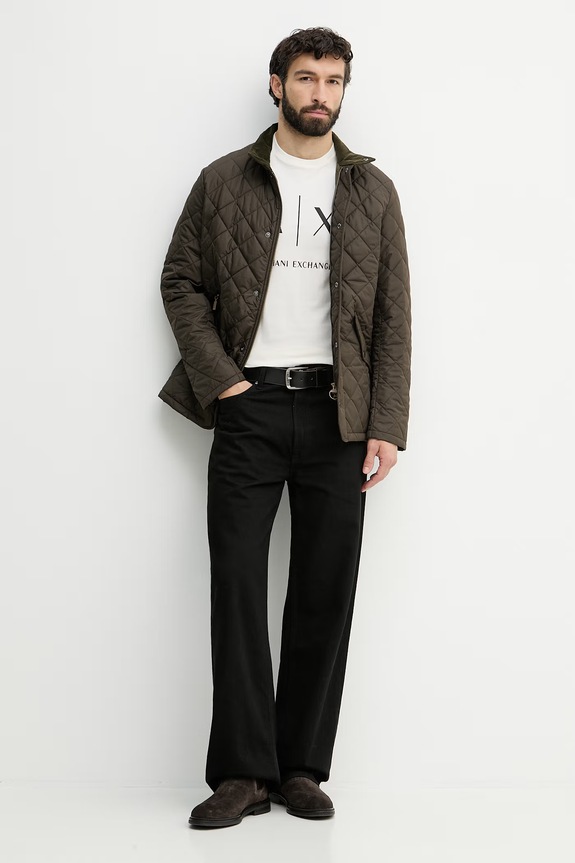 Pánske bavlnené tričko Armani Exchange XM002683.AF10356 béžová SS26