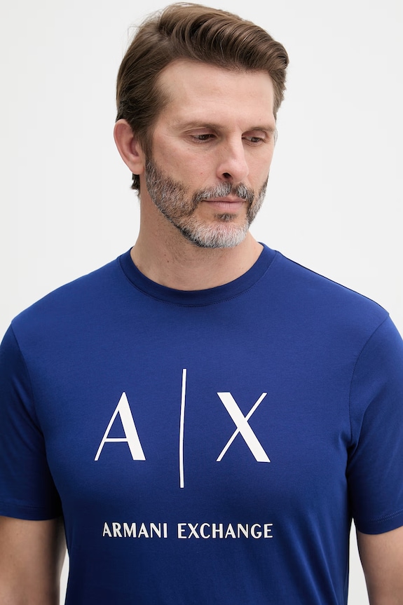 Pánske bavlnené tričko Armani Exchange tmavomodrá XM002683.AF10356