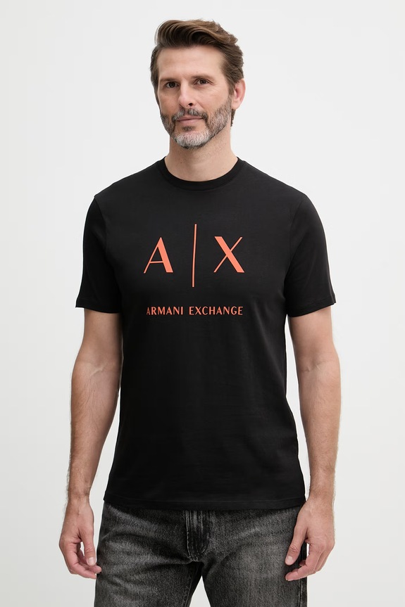 Pánske bavlnené tričko Armani Exchange čierna XM002683.AF10356