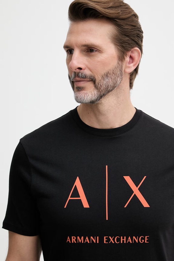 Pánske bavlnené tričko Armani Exchange čierna XM002683.AF10356