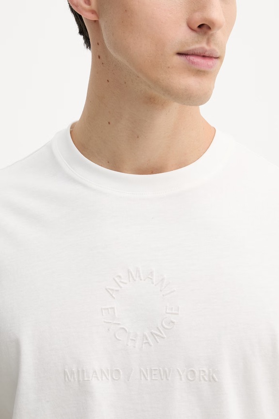 Armani Exchange t-shirt męski bawełniany XM002450.AF10356 beżowy