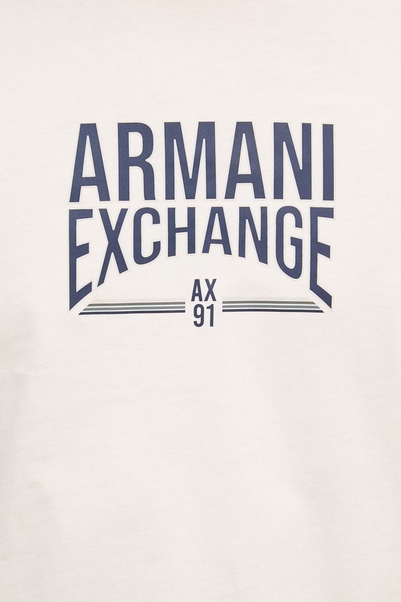 Armani Exchange t-shirt męski bawełniany XM002452.AF10334 beżowy