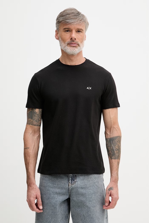 Armani Exchange t-shirt férfi pamut fekete XM002453.AF10337