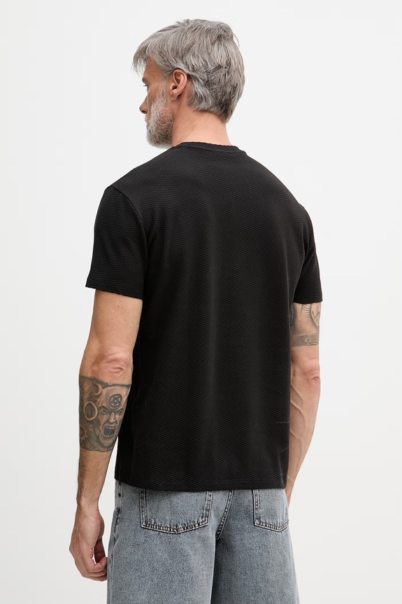 Ruházat Armani Exchange t-shirt férfi pamut XM002453.AF10337 fekete
