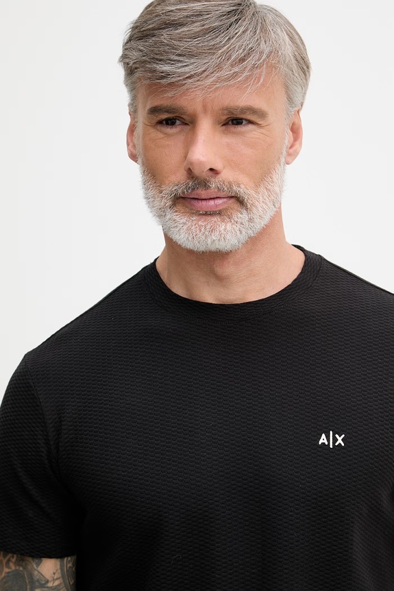 Armani Exchange t-shirt férfi pamut fekete XM002453.AF10337
