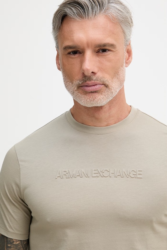 Armani Exchange tricou pentru bărbați, din bumbac bej XM002467.AF10356