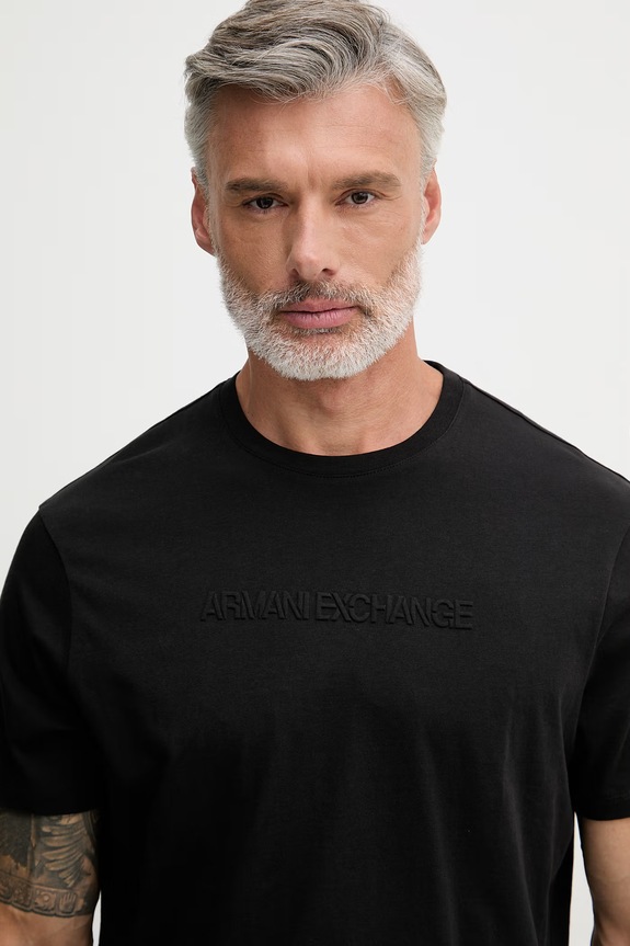 Armani Exchange tricou pentru bărbați, din bumbac negru XM002467.AF10356