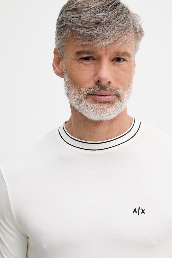 Armani Exchange tricou bărbați cu vâscoză bej XM002484.AF21936