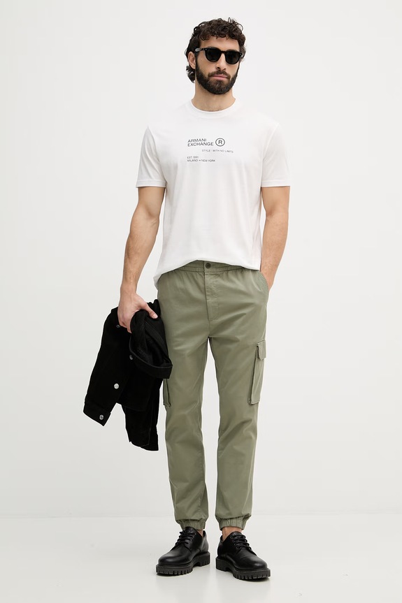 Armani Exchange tricou pentru bărbați, din bumbac XM002490.AF10358 alb SS26