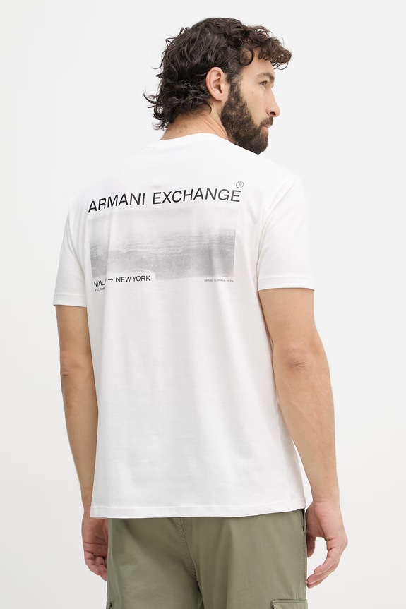Îmbrăcăminte Armani Exchange tricou pentru bărbați, din bumbac XM002490.AF10358 alb