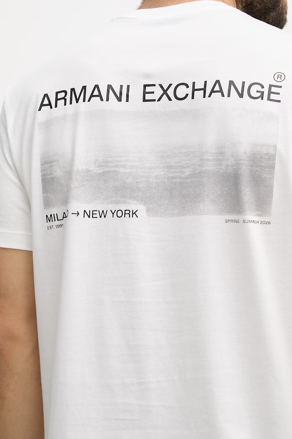 Armani Exchange tricou pentru bărbați, din bumbac XM002490.AF10358 alb