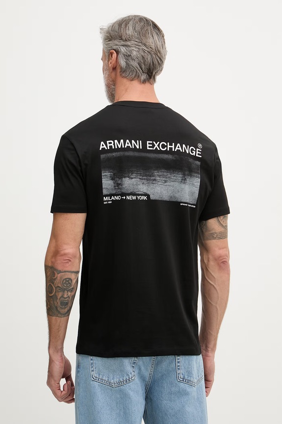 Armani Exchange tričko pánske bavlnené čierna XM002490.AF10358