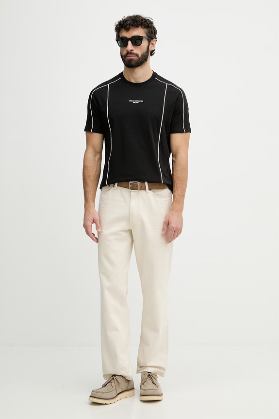 Armani Exchange t-shirt męski bawełniany XM002492.AF10356 czarny SS26