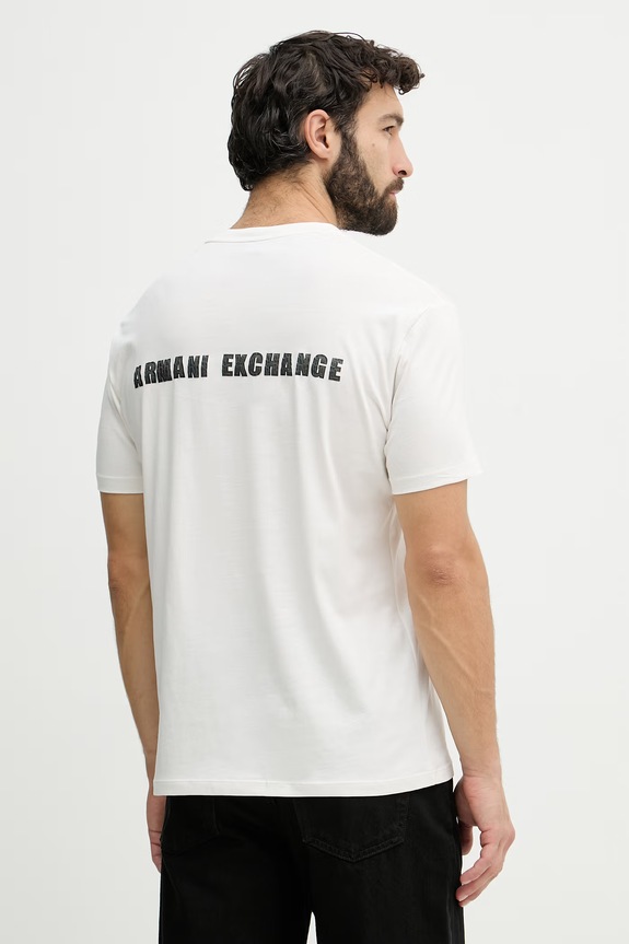 Armani Exchange t-shirt męski bawełniany beżowy XM002509.AF10358
