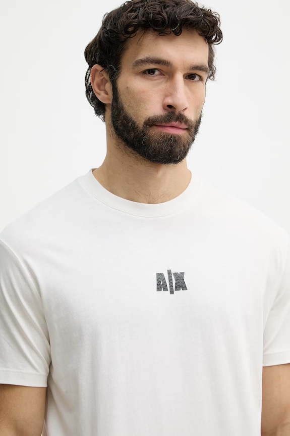 Armani Exchange t-shirt męski bawełniany beżowy XM002509.AF10358