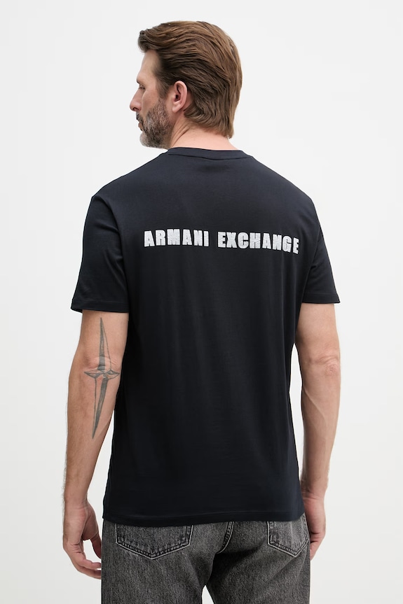Pánske bavlnené tričko Armani Exchange tmavomodrá XM002509.AF10358