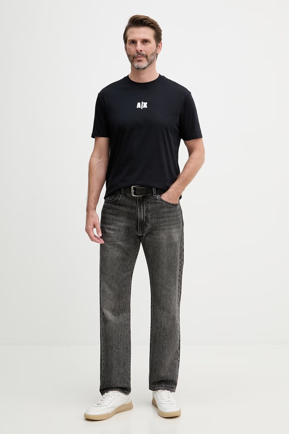 Pánske bavlnené tričko Armani Exchange XM002509.AF10358 tmavomodrá SS26