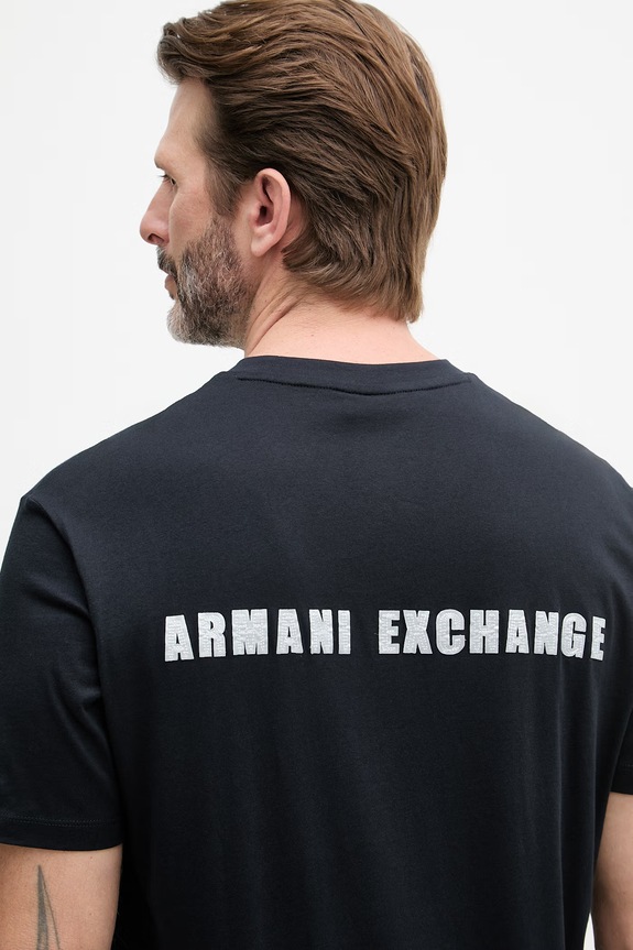 Pánske bavlnené tričko Armani Exchange tmavomodrá XM002509.AF10358