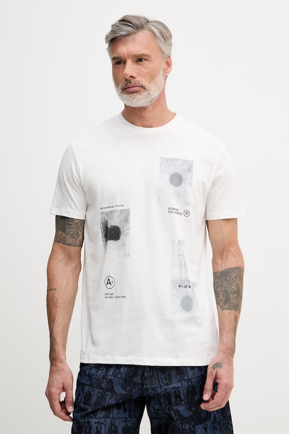 Armani Exchange t-shirt męski bawełniany biały XM002524.AF10334