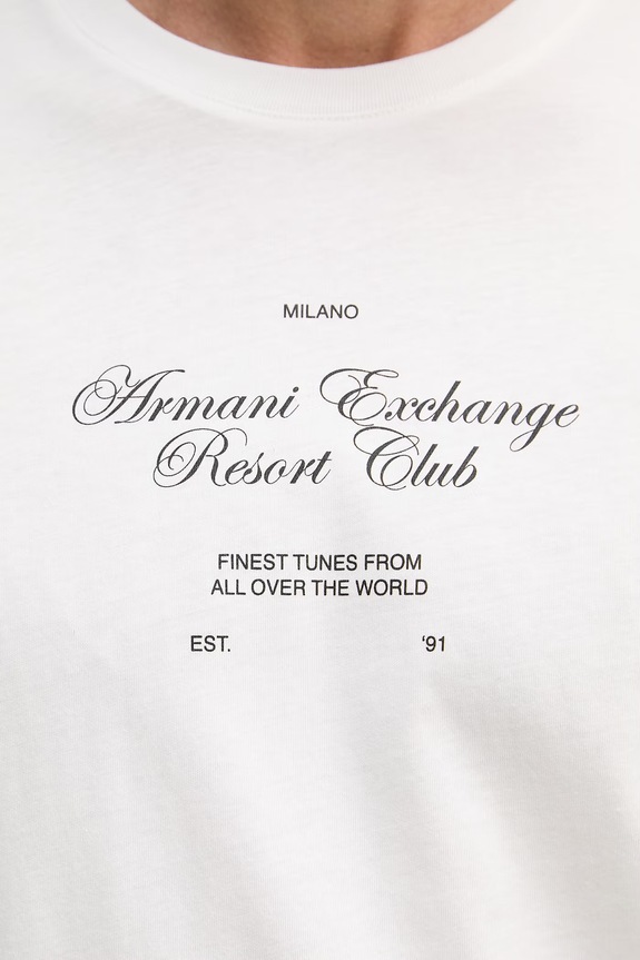 Armani Exchange t-shirt damski bawełniany XM002525.AF10334 biały
