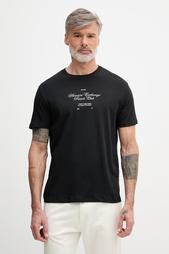 Armani Exchange t-shirt damski bawełniany czarny XM002525.AF10334