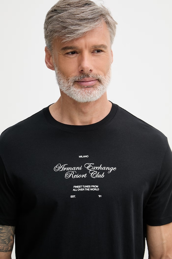 Armani Exchange t-shirt damski bawełniany czarny XM002525.AF10334