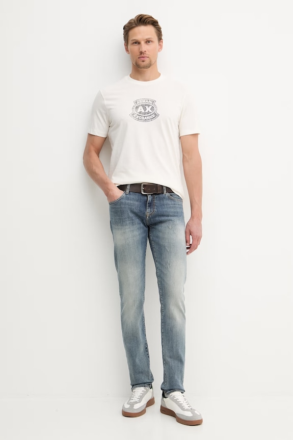 Armani Exchange tricou bărbătesc bumbac XM002776.AF10356 bej SS26