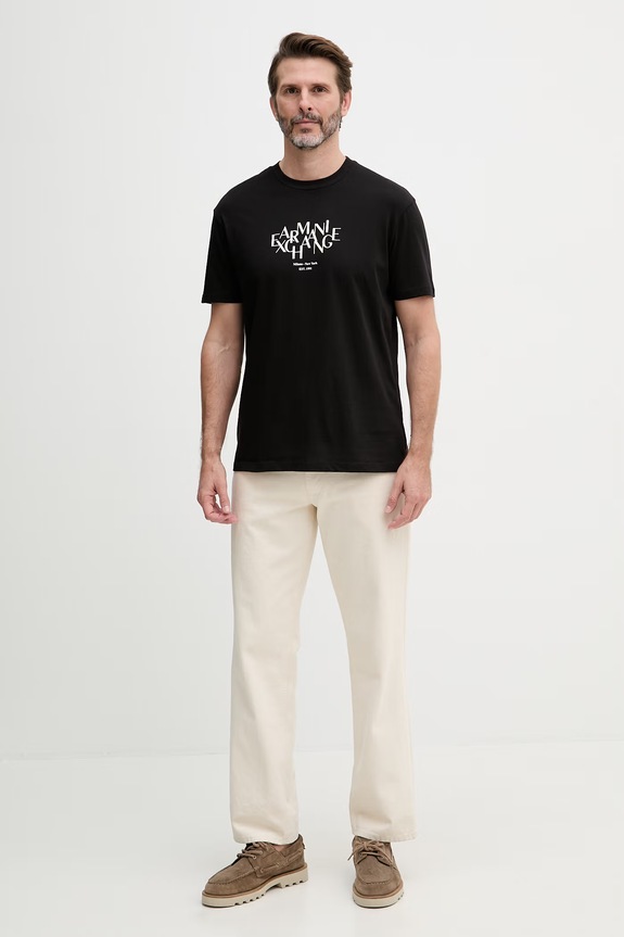 Armani Exchange tričko pánske bavlnené XM002782.AF10356 čierna SS26