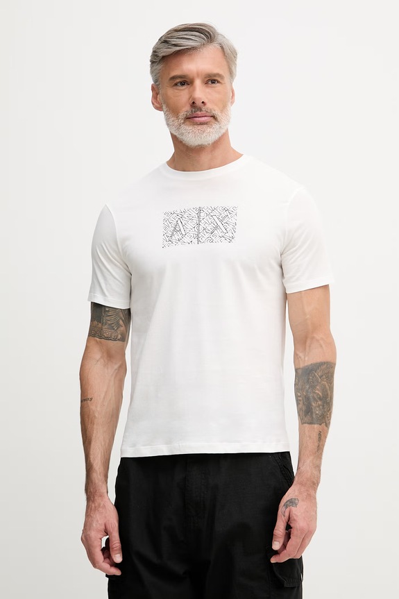Pánske bavlnené tričko Armani Exchange biela XM002784.AF10356