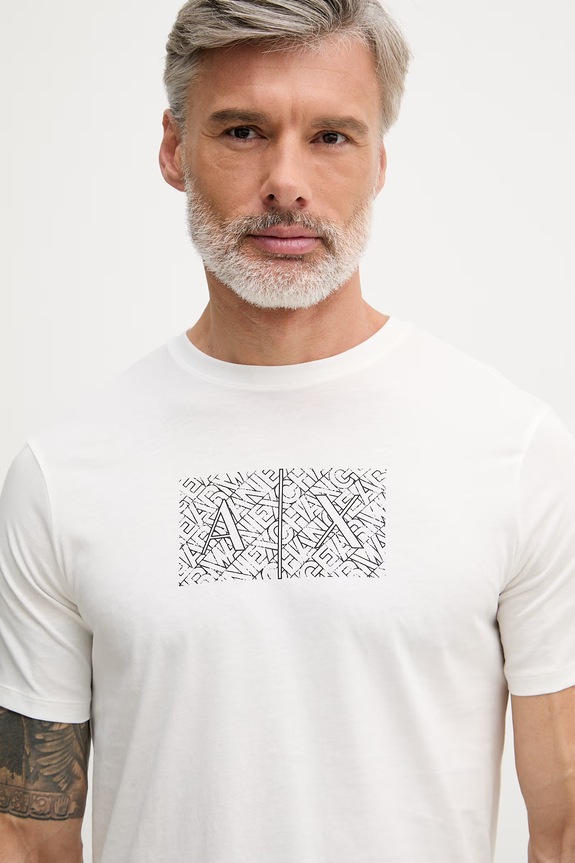 Pánske bavlnené tričko Armani Exchange biela XM002784.AF10356