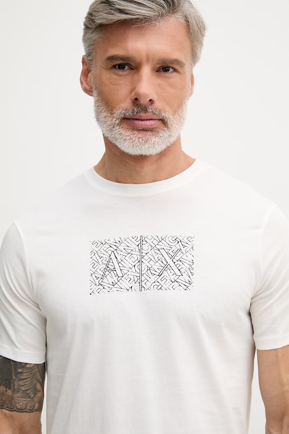 Pánske bavlnené tričko Armani Exchange biela XM002784.AF10356