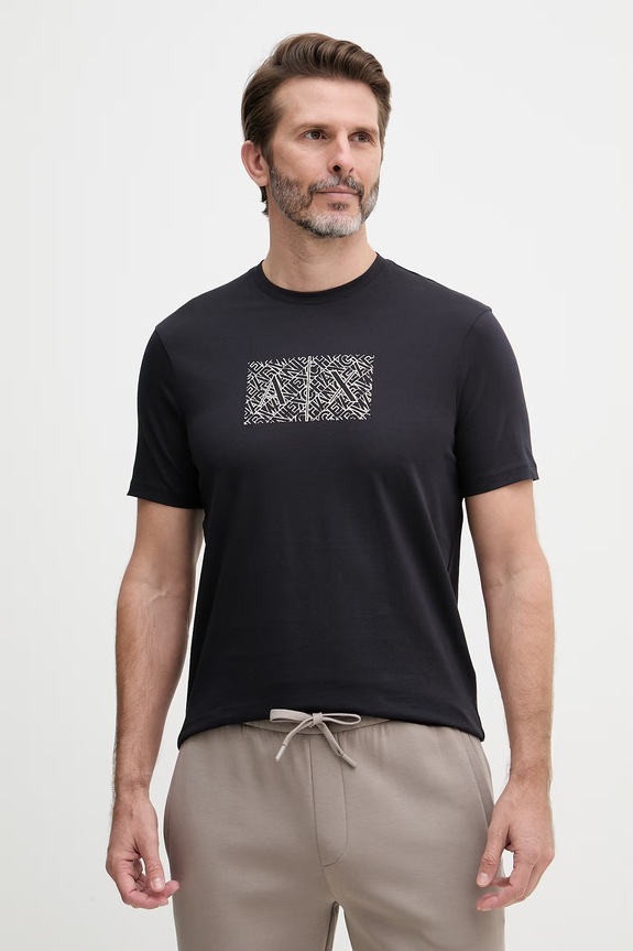 Armani Exchange t-shirt męski bawełniany granatowy XM002784.AF10356