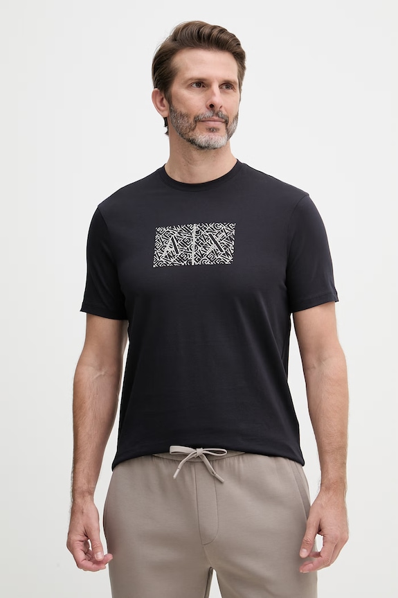 Armani Exchange t-shirt męski bawełniany granatowy XM002784.AF10356