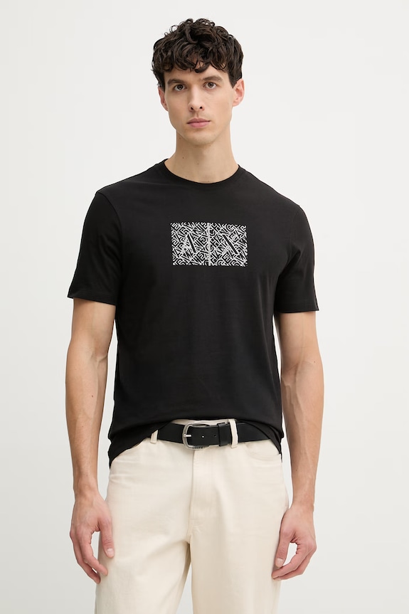 Armani Exchange t-shirt męski bawełniany czarny XM002784.AF10356