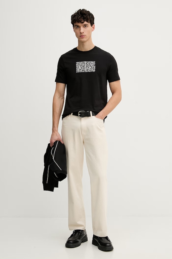 Armani Exchange t-shirt męski bawełniany XM002784.AF10356 czarny SS26