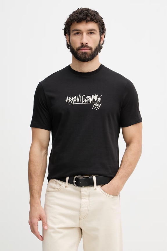 Armani Exchange tričko pánske bavlnené čierna XM002789.AF10356