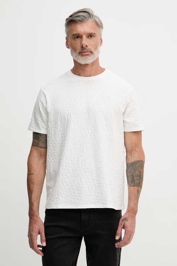 Armani Exchange tricou pentru bărbați, din bumbac bej XM002821.AF10337