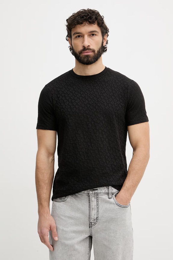 Armani Exchange tricou pentru bărbați, din bumbac negru XM002821.AF10337