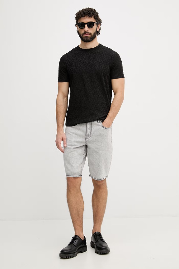 Armani Exchange tricou pentru bărbați, din bumbac XM002821.AF10337 negru SS26