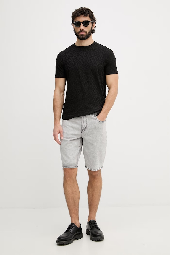 Armani Exchange tricou pentru bărbați, din bumbac XM002821.AF10337 negru SS26