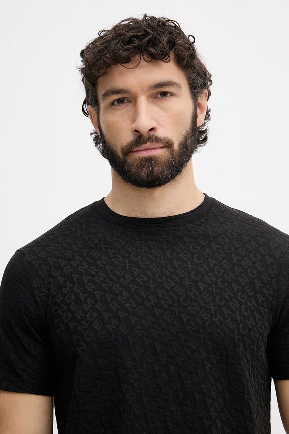Armani Exchange tricou pentru bărbați, din bumbac negru XM002821.AF10337