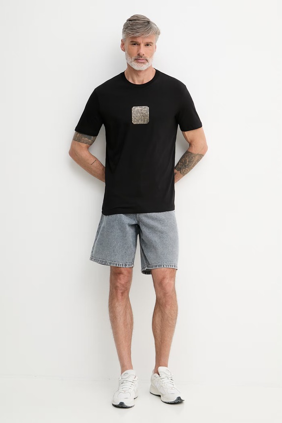 Armani Exchange tričko pánske bavlnené XM002230.AF12308 čierna SS26